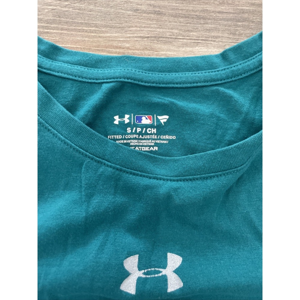 Under Armour Seattle Mariners HeatGear Tank Top Teal Womens Small Cutout Back - Picture 2 of 5